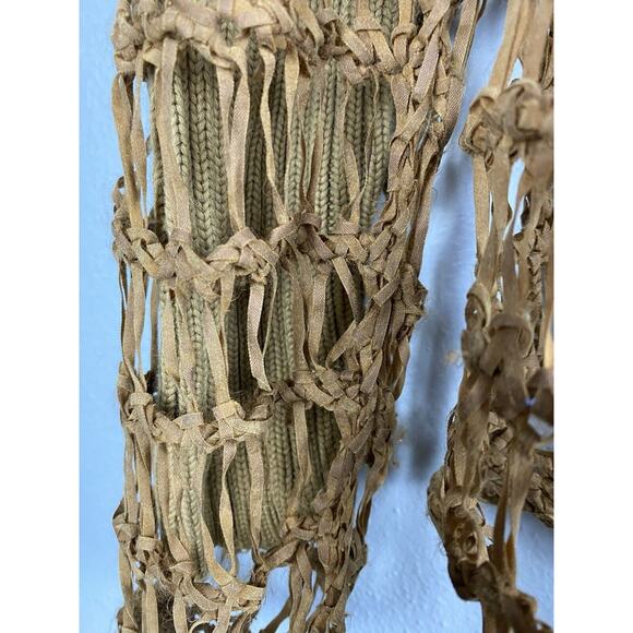 Vintage Brooks Brothers Sz S 2 Pc Brown LS Sweater With Lattice Laced Overlay - Picture 4 of 10